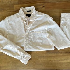 J. Crew cream canvas button-up